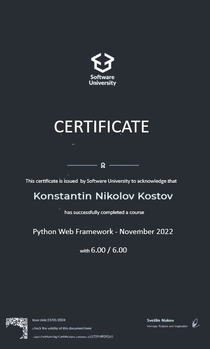 certificate